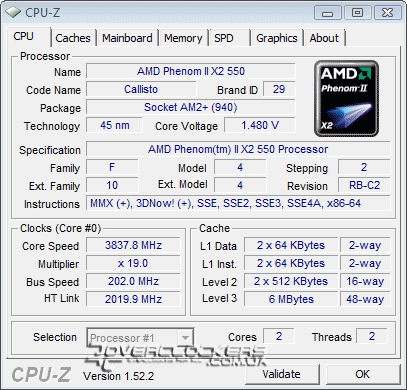 AMD Phenom II X2 550 BE AMD Phenom II X2 550 BE